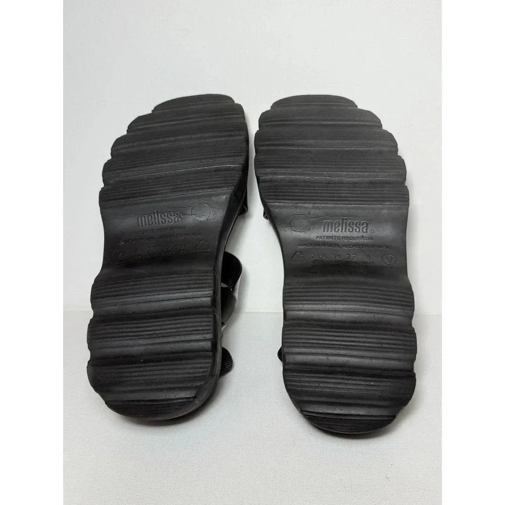 Melissa Kick Off Jelly Platform Women's Sandal Black Sz 8 NWOB